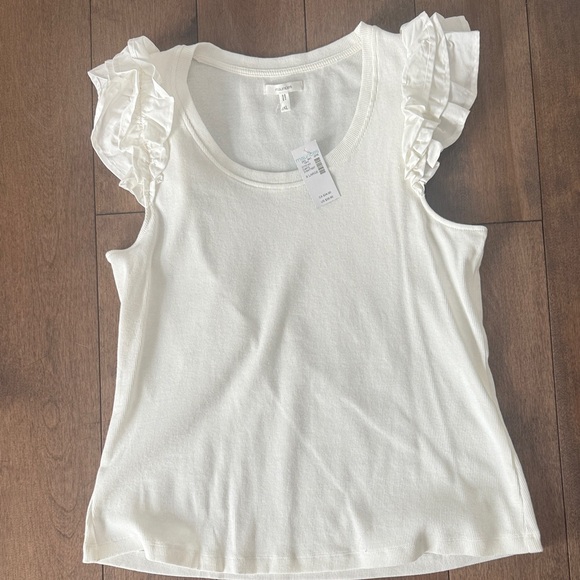 Maurices Tops - Maurices White Ruffle Sleeve Tank Top